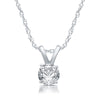 Lab Grown Diamond Solitaire Pendant And Chain 0.50ct Round 14K White Gold