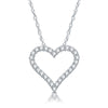Lab Grown Diamond Heart Pendant And Chain 0.50ct 14K White Gold