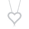 Lab Grown Diamond Heart Pendant And Chain 0.50ct 14K White Gold